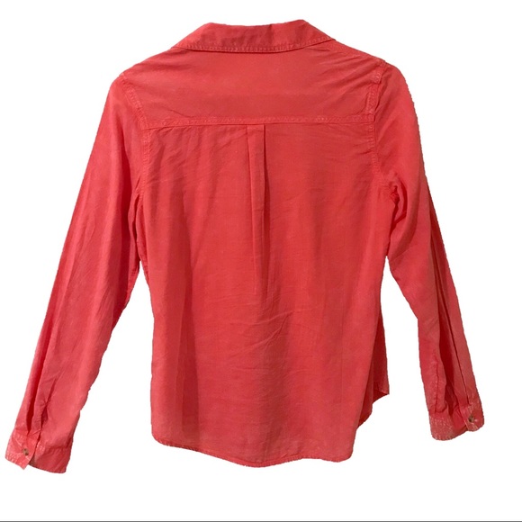 Maurices Coral Button Up Oxford Blouse Small - Picture 3 of 4